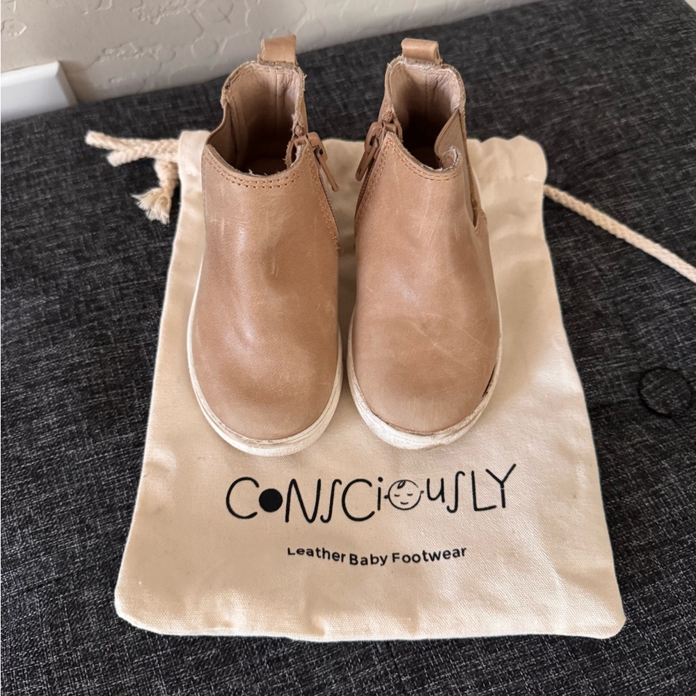 Brown Leather Kids Boots